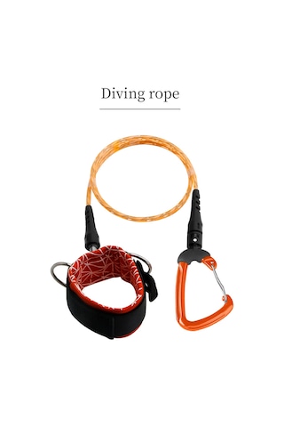 Tenfowee Boulk Serbest Dalış Emniyet Kordonu - Hızlı Çözülmeli Bileklikli Dalış İpi, Kırmızı Kırmızı