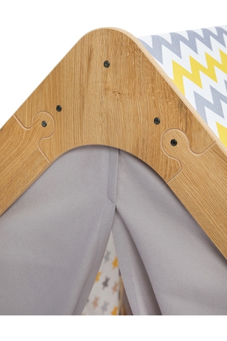 Minera Montessori Ahşap Oyun Evi, Oyun Çadırı / Naturel Sarı