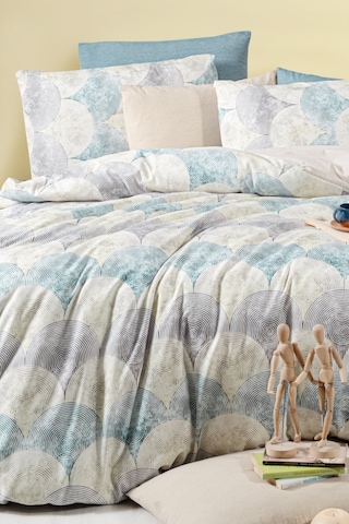 Lastikli Çarşaflı Tek Kişilik Nevresim Takımı Rond Çok Renkli