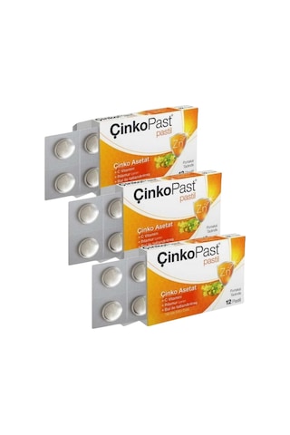 Çinkopast C Vitamin, Ihlamur, Bal 3 x 12 Pastil