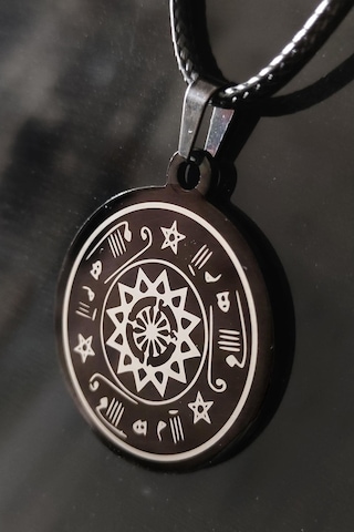 Rufai Gülü Siyah Çelik Kolye Zincir Cklrufalgul-Syh (512882926) Çelik