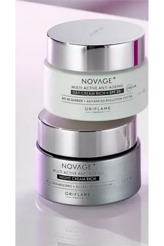 Novage+ Multi-active Yaşlanma Karşıtı Gece Ve Gündüz Kremi Rich 2'li Set 41058-41048