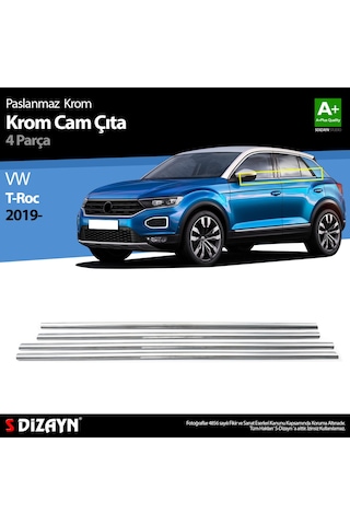 S-dizayn Vw T-roc Krom Cam Çıtası 4 Prç. 2019-2021