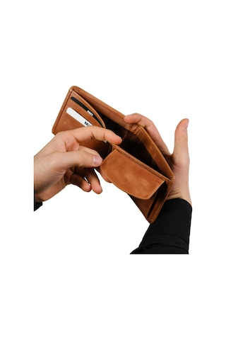 Mft Leather Design Hakiki Deri Erkek Kartlıklı Cüzdan Fossil 5750 Taba