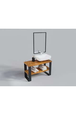 Ntconcept Sina Doğal Ahşap Lavabo Dolabı Hilton 70Cm Açık Ceviz