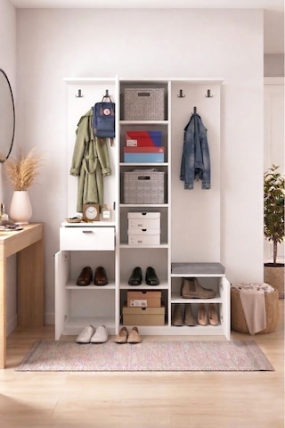 Harmony Partmanto Vestiyer Ayakkabılık 106x190x39 Cm Beyaz - Modern Tasarım