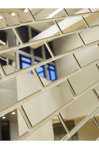 Tuğla Desenli Dekoratif Aynalı Gümüş Pleksi 10'lu