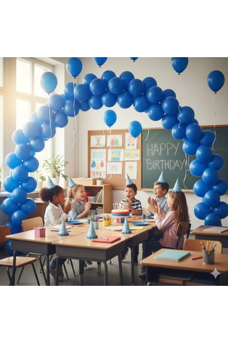 10 Adet Mavi Parıltılı Metalik Balonlar Parti & Kutlama Paketi Diğer