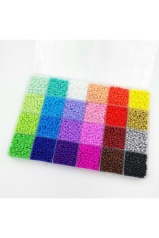 Reedark 24 Renkli Cam Boncuk Seti - Dıy Kolye Ve Bileklik Yapımı İçin 4000 Adet 4mm Boncuk Diğer