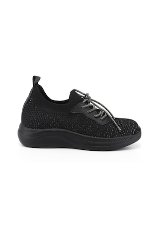 Diğer Kadın Siyah Triko Bağcıklı Memory Foam Tabanlıklı Comfort Sneaker Dyza83935168