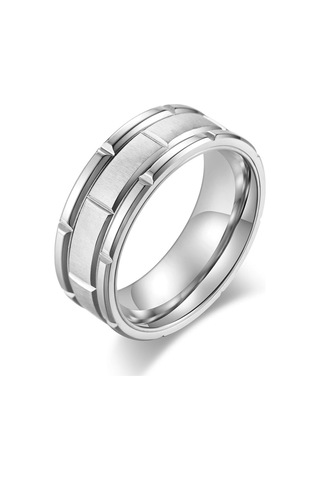 Chavin Gri Erkek Titanyum Çelik Yüzük Alyans Eu82by Gri