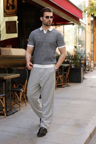 Madmext Beyaz Polo Yaka Regular Fit Erkek Triko Tişört E7496