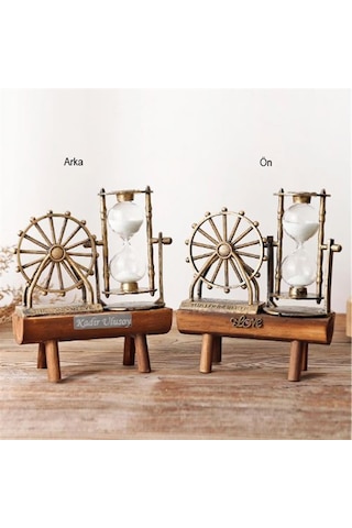 Kişiye Özel Dekoratif Dönme Dolap Kum Saati