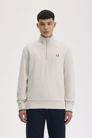 Fred Perry M3574 Half Zip Erkek Sweatshirt Beyaz