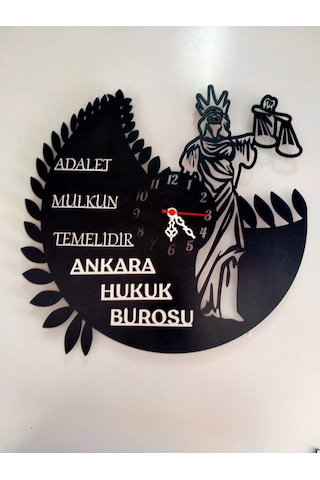 Adalet,avukat,hukuk Bürosu,adliye İçin Duvar Saati Kişiye Özel Siyah
