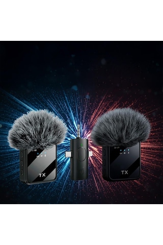 Lexroo Torima F11-2 Type-c + Lightning + Aux 2li 3in1 Kablosuz Yaka Mikrofonu