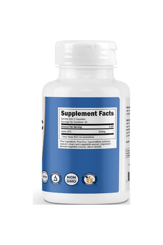 Nutricost Alpha Gpc 600mg, 60 Capsules - Non-gmo And Gluten F...