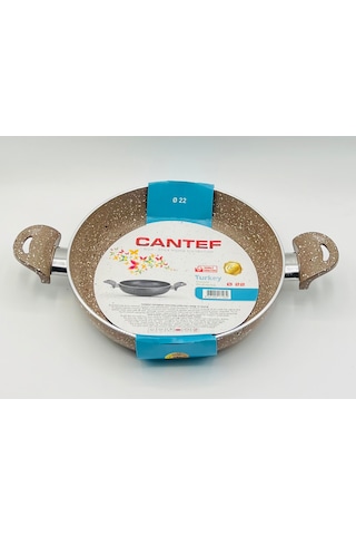 Cantef 22 Cm Yanmaz Yapışmaz Çift Saplı Teflon Tava Sahan