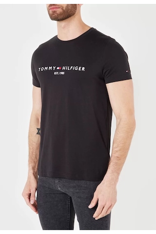 Tommy Hilfiger Sıfır Yaka Erkek T-shirt Koyu Lacivert
