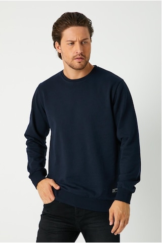MMetalic Erkek Lacivert Basic Bisiklet Yaka Sweatshirt