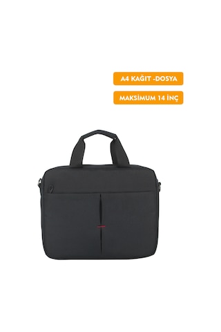 Dada Erkek Evrak Çantası 13,3-14 İnç Laptop Tablet A4 Kağıt Ve Dosya Uyumlu Darbe Emici Koruma Omuz Askılı Siyah