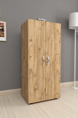 Bofigo 3 Raflı 2 Kapaklı Klasörlük Dolabı Mutfak Dolabı Banyo Dolabı Çok Amaçlı Dolap Fulya Çam