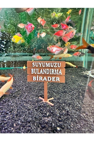 Akvaryum Tabela Dekoru Suyumuzu Bulandırma Birader 6x5 Cm Suya Batan Model Tbl-65-bırader, One Size