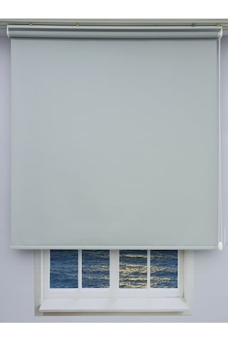 Düz Stor Perde - Kalın Mat Stor Güneşlik Kumaş Keten - Alüminyum Kasa Ve Boru - Eteği Dilimsiz/düz Gri