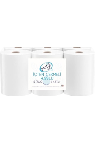 Pratiksoft İçten Çekmeli Kağıt Havlu 6 Rulo
