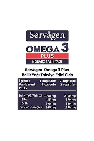 Sorvagen Omega 3 Plus Norveç Balık Yağı 60 Kapsül