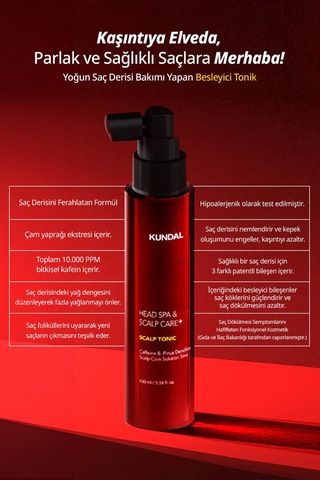 Kundal Scalp Kafein İçerikli Dökülme Karşıtı Saç Derisi Güçlendirici Tonik 100 ML