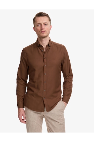 Pierre Cardin Erkek Koyu Kahverengi Gömlek Desenli 50325365-vr084