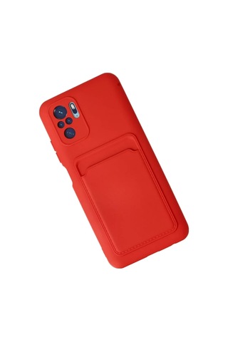 Newface Xiaomi Redmi Note 10s Kılıf Kelvin Kartvizitli Silikon - Kırmızı