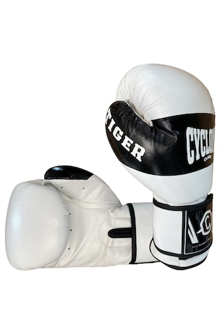 Cyclone Tiger Orijinal Deri Boks Ve Kick Boks Eldiveni Beyaz