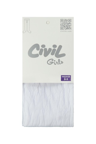 Civil Girls Fit30 2-12 Yaş Külotlu Çorap - Beyaz