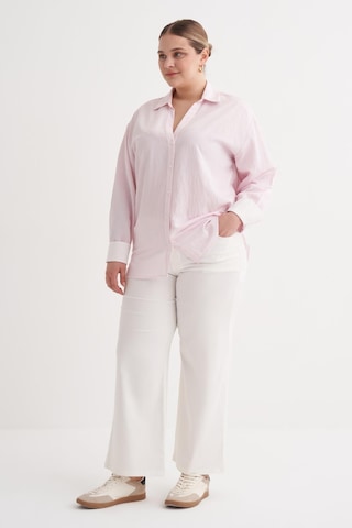 İnce Çizgili Gömlek-6242 Pembe