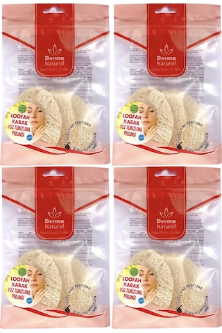 Derma Naturel Loofah Yüz Temizleme Peeling 4 Lü Set