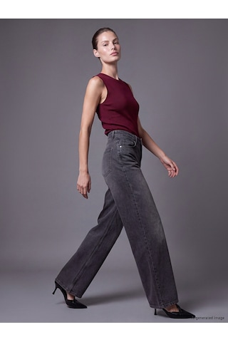 Lcwaıkıkı Classic Gri Wideleg Kadın Jean Pantolon