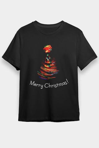 Flood Of Style Yılbaşı Yeni Yıl Christmas Siyah Unisex Tişört T-shirt