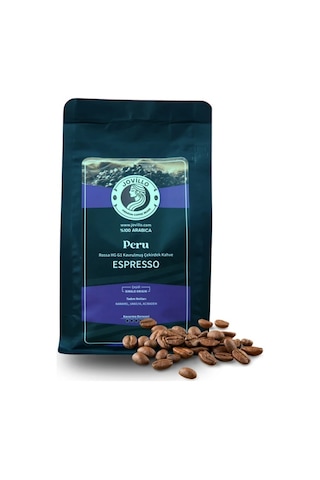 Peru Çekirdek Kahve Rossa Hg Gı, %100 Arabica, Espresso Için Özel Kavrulmuş 250g Çekirdek Kahve