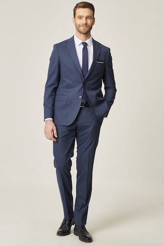 AC&Co / Altınyıldız Classics Altinyildiz Classics Erkek Lacivert Slim Fit Dar Kesim Desenli Yünlü Takım Elbise 4A3021100027LAC526N Lacivert