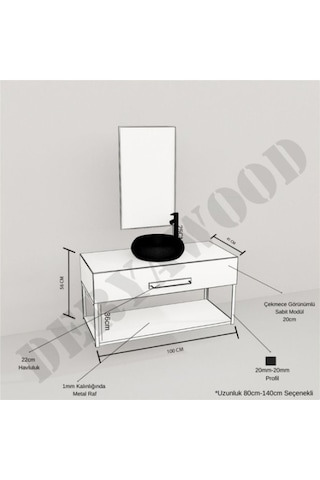 Deryawood  Wind Ahşap Banyo Rafı 40*80*76 Yeşil Eskitme Çok Renkli
