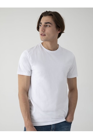 Ltb Basic Slim Fit Erkek T-Shırt Beyaz 012248451560033 - 100 Beyaz