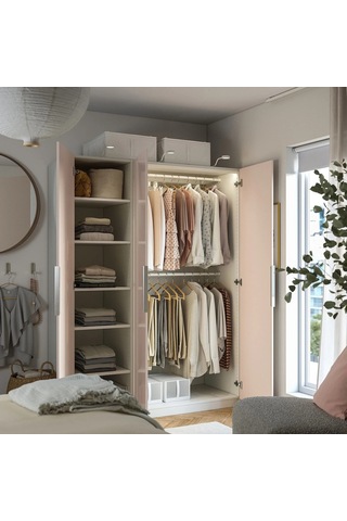 Ikea Beyaz Geniş Kapaklı Gardırop 150x60x201 Cm