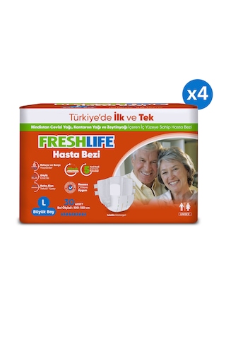 Freshlife Büyük Boy Yetişkin Hasta Bezi L 4 x 30'lu