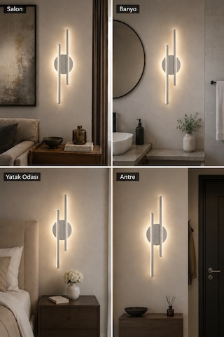 AvizeGO Aden Modern Led Duvar Apliği Günışığı Gri