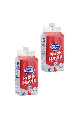 Pratik Havlu 500 Yaprak - Yeni Nesil Çok Amaçlı Kağıt Havlu Asma Aparatı Hediyeli - 2 Adet