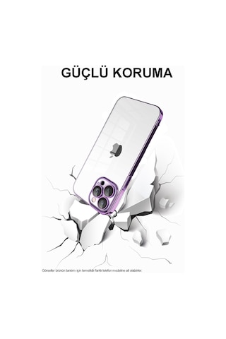 Apple Uyumlu iPhone 12 Pro Max ile Kapak Lens Korumalı Arkası Şeffaf Sert Mika Kılıf - Mavi