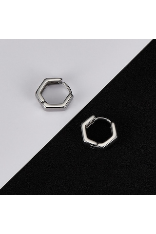 Flybuy Opk Ge936 1 Kişiselleştirilmiş Paslanmaz Çelik Geometrik Küpe, 16x14x4mm, 3g, Serin Stil, Paslanmaz Çelik Orta Boy