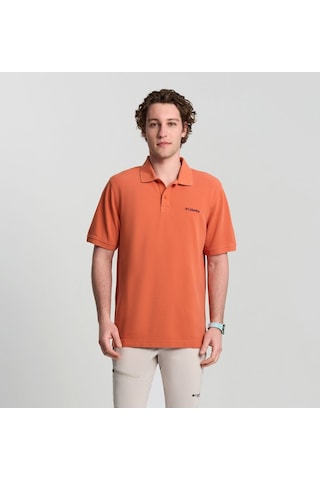 Columbia Erkek Kızıl Kiremit Kısa Kollu Polo T-shirt Polo T-shirt Turuncu